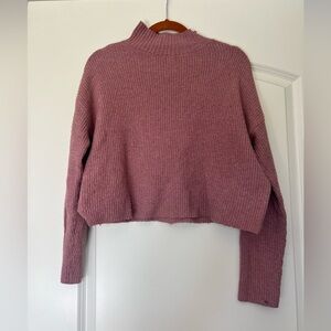 BP Mauve Cropped Mock Neck Sweater - Size S
